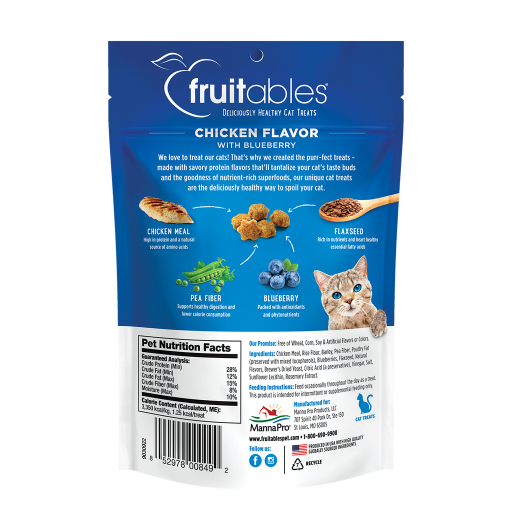 Fruitables treats/premios de pollo con arándanos para gato