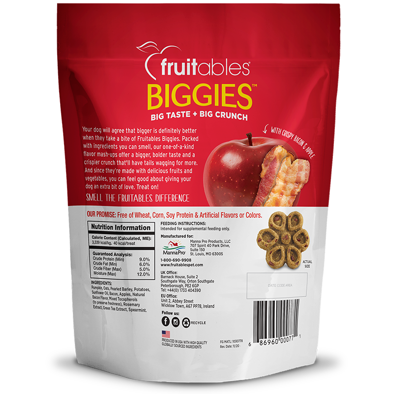 Fruitables Treats para Perro (Manzana y Tocino)