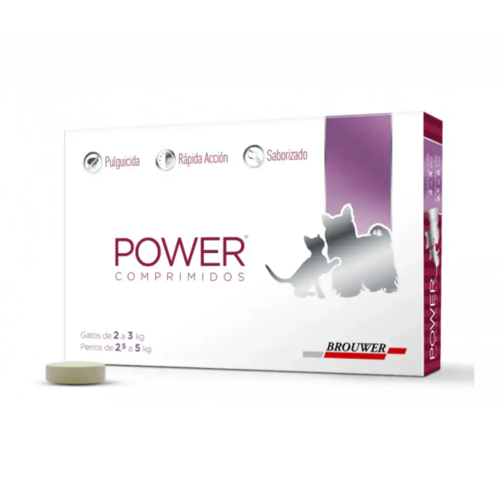 Power Pastilla antipulgas para Gatos de 2 a 3kg y Perros de 2.5 a 5kg 