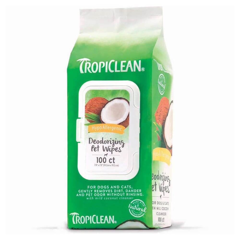 Tropiclean Toallas Húmedas 100pcs (Hypoallergenic)