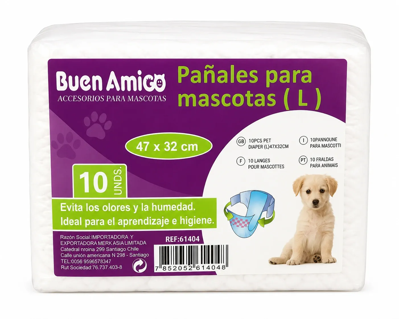 Buen amigo pañales para perros L (10u)