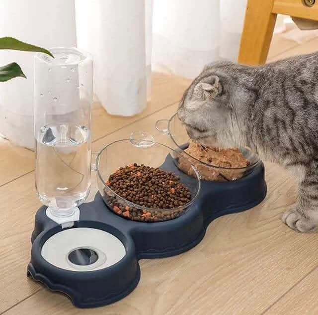 Plato Doble con Bebedero