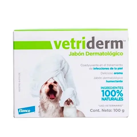 Vetriderm jabón dermatológico para perros y gatos