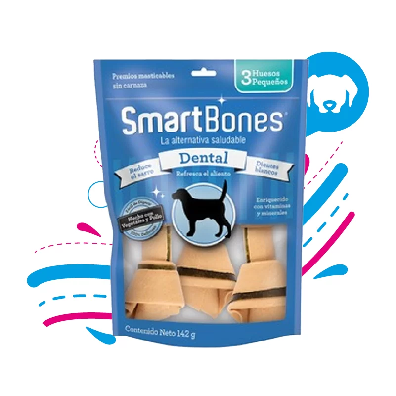 Smart Bones bolsa de 3 huesos pequeños (cuidado dental)