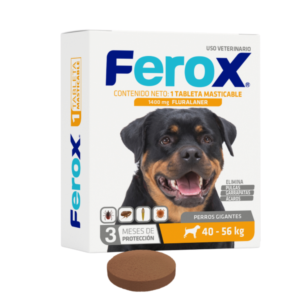 Ferox Pastilla Antipulgas (40-56kg) 3 Meses de Protección