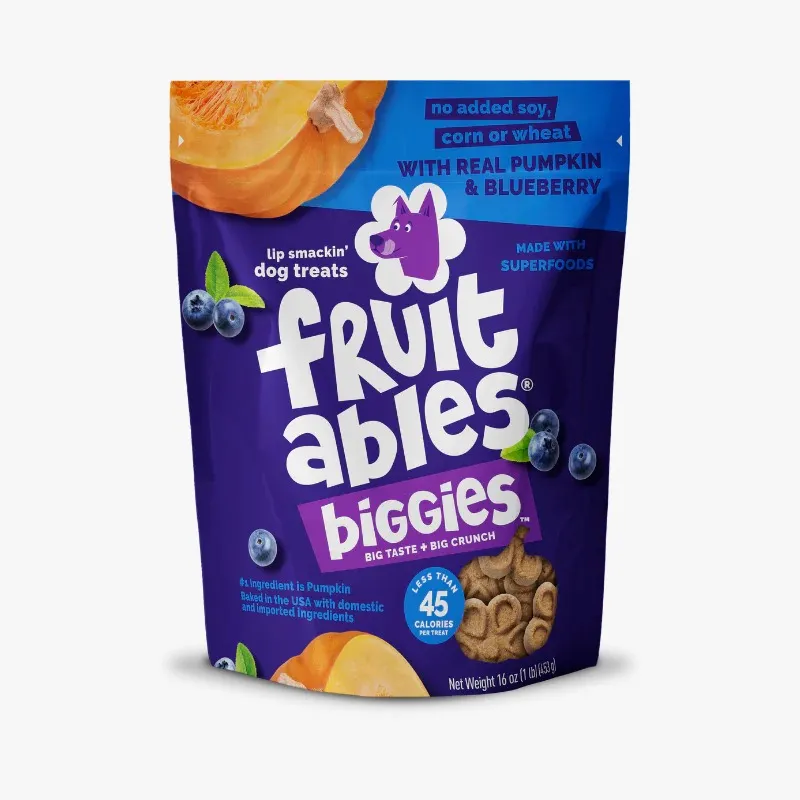 Fruitables Biggies Treats Para Perro (Calabaza y Arándanos)