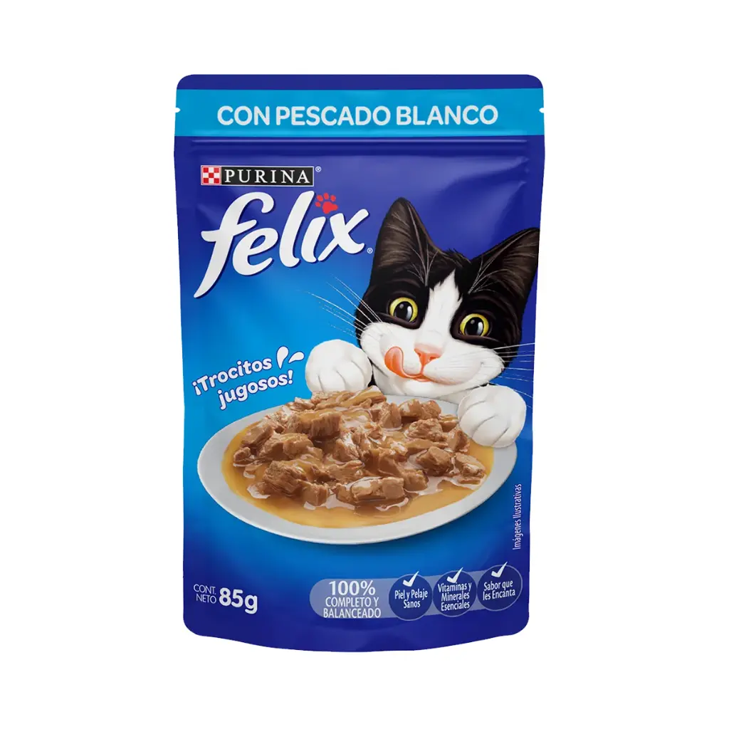 Felix Sobres de Comida Húmeda para Gato (Pescado Blanco)