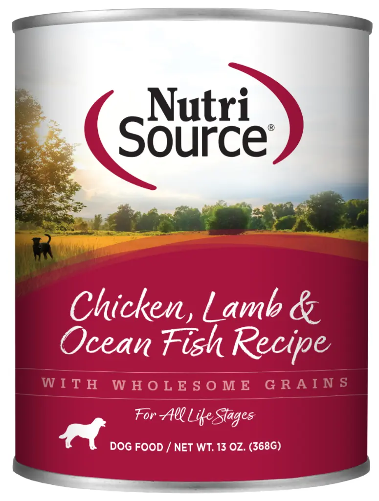 NutriSource lata de comida húmeda (pollo, cordero y pescado) 368g