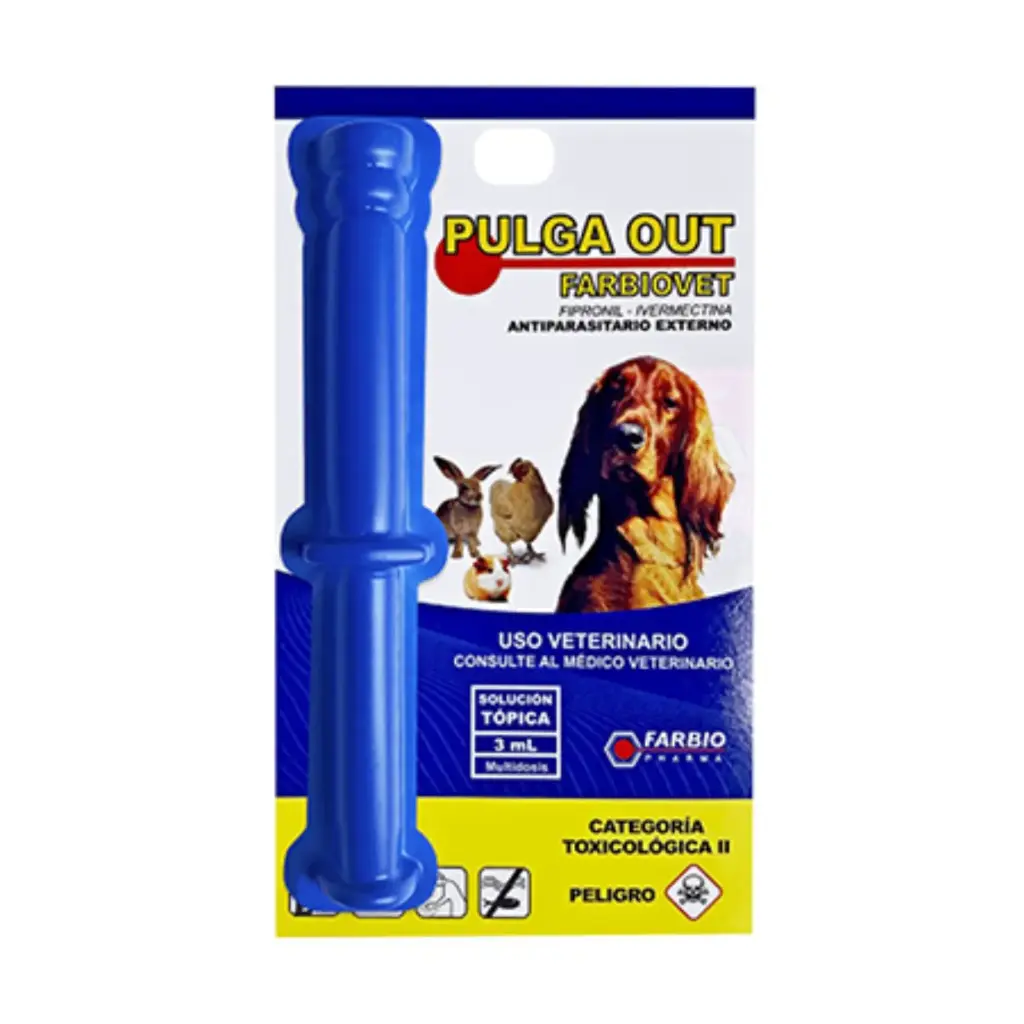 PulgaOut Farbiovet pipeta antipulgas para perros, aves y cuyos 3ml
