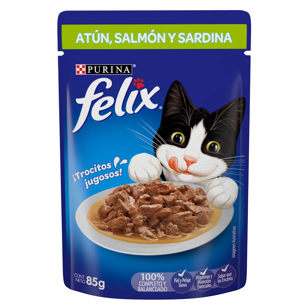 Felix comida humeda atun, salmon y sardina 