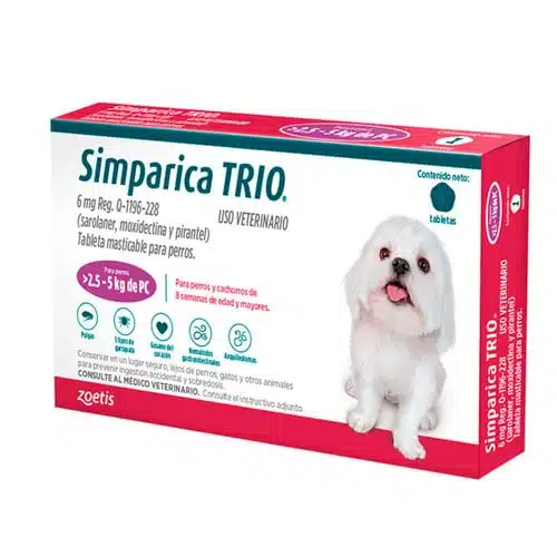 Simparica Trio pastilla antipulgas para perros de 2.5-5kg