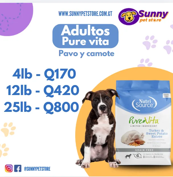 Nutrisorce Pure Vita Turkey&Sweet Potato (12lbs)