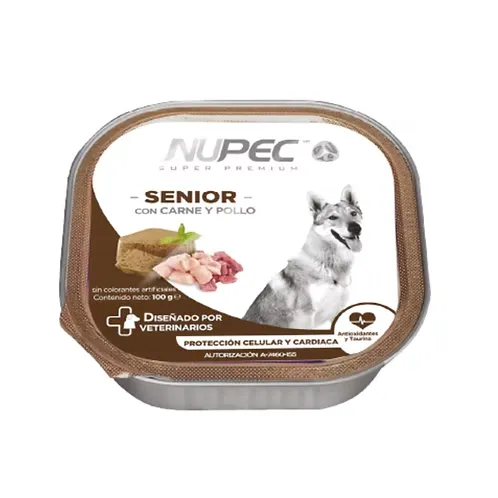 Nupec Senior Comida Humeda Carne y Pollo - 100gr