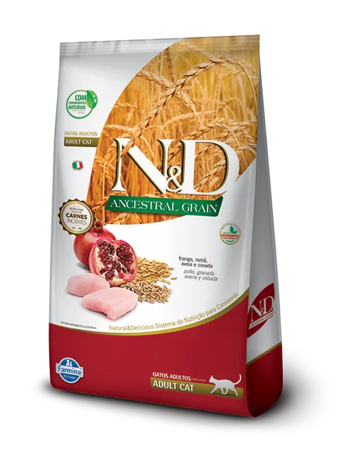 N&D Ancestral Grain (pollo,granada,avena,cebada)gato castrado