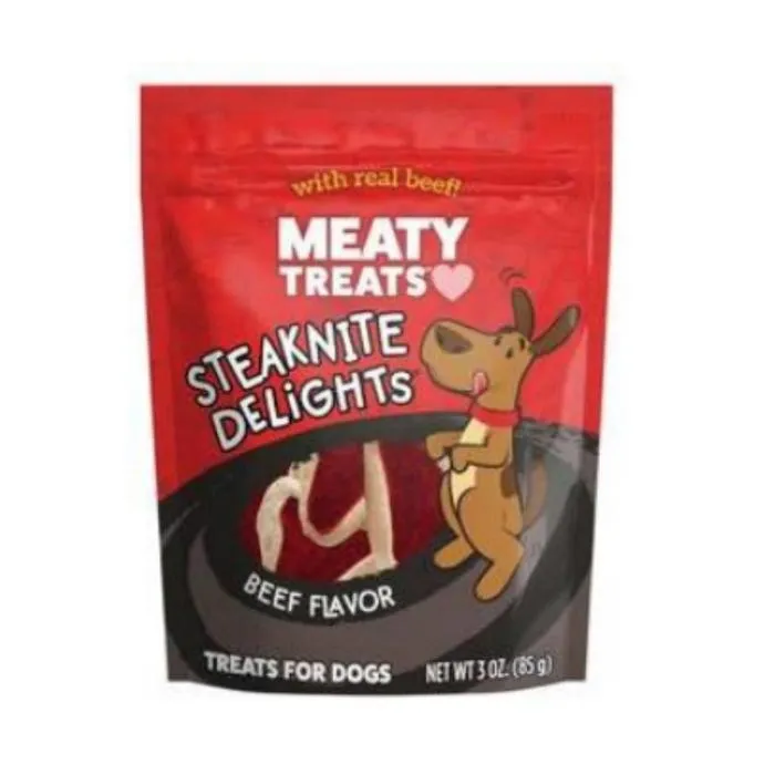 Meaty Treats Steaknite Delights sabor a Carne - 3 oz