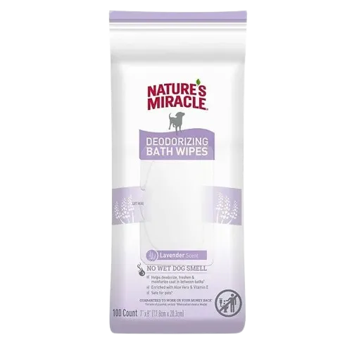 Nature´s Miracle Deodorizing Bath Wipes - Lavanda 100 unidades
