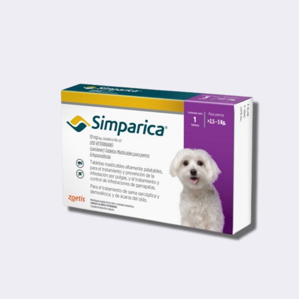 Simparica pastilla antipulgas para perros de 2.5-5kg