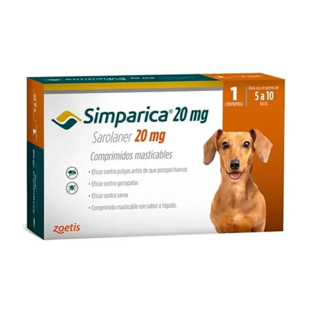 Simparica pastilla antipulgas para perros de 5-10kg