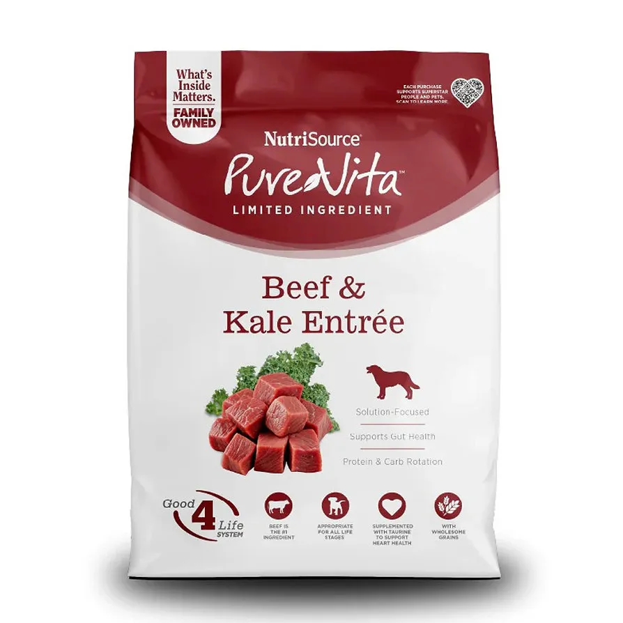 Nutrisource Pure Vita Beef & Kale Entrée - Carne y Col rizada para Perro
