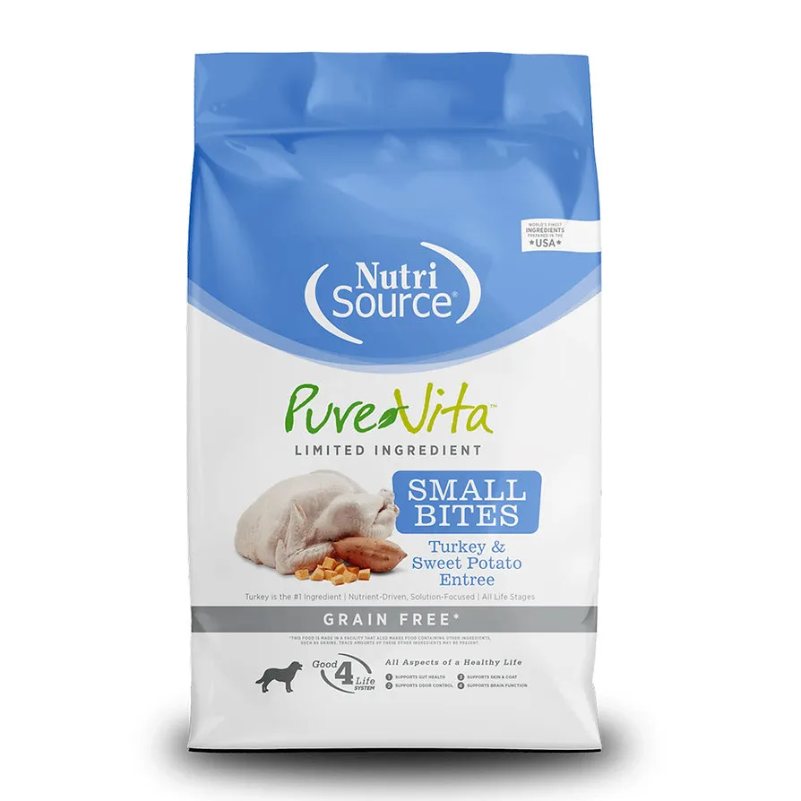 Nutrisource Pure Vita Small Bites Turkey & Sweet Potato - Cordero y Camote para Perro
