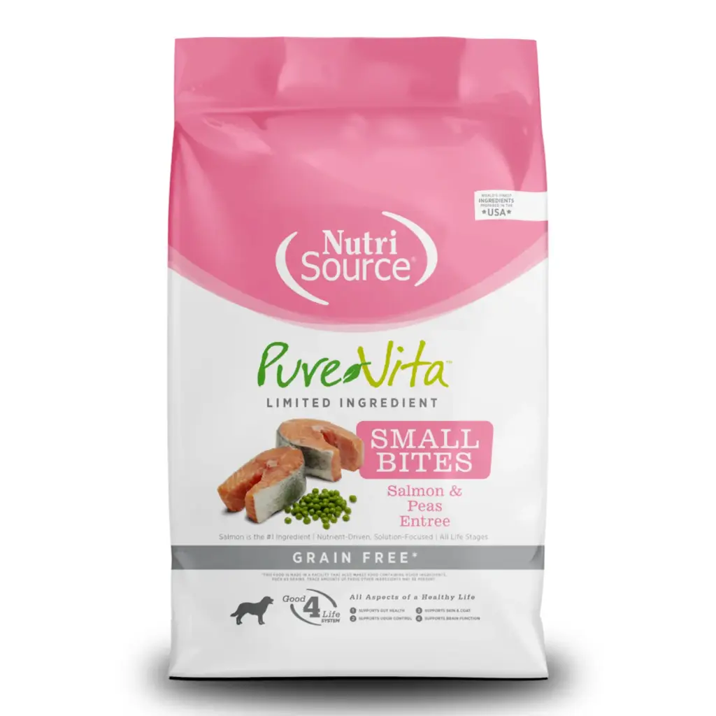 NutriSource Pure Vita Small Bites Salmon & Peas Entreé - Small bites Salmón & Peas, Perro