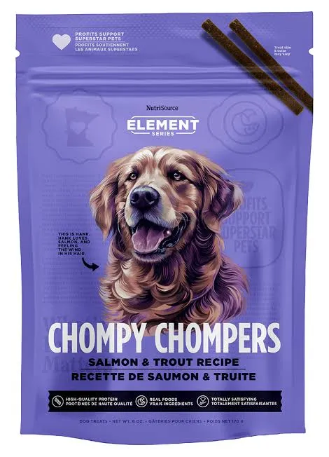 NutriSource Element Chompy Chompers salmon & trout treat - Sabor trucha y salmón para perro