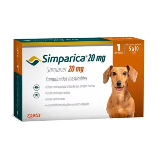 Simparica pastilla antipulgas para perros de 5-10kg