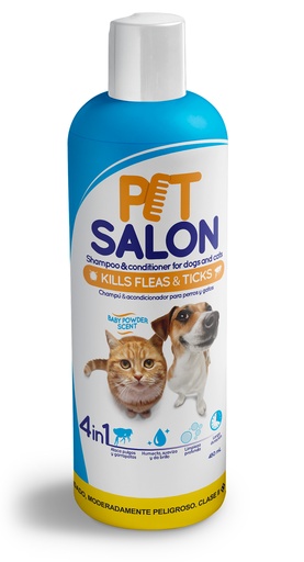 Pet Salon Shampoo y Acondicionador Antipulgas para Perros y Gatos 240ml