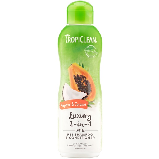 Tropiclean Shampoo Papaya y Coconut (Luxury 2 in1)
