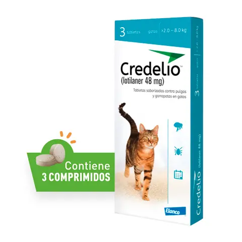 Credelio pastilla antipulgas para gatos de 2-8kg (3 tabletas)
