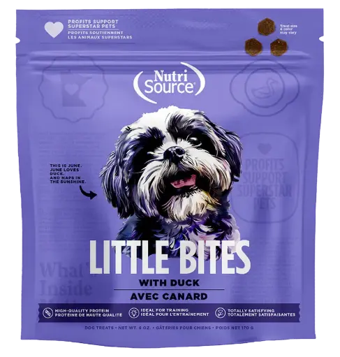 NutriSource little bites treats para perros (Sabor a pato)