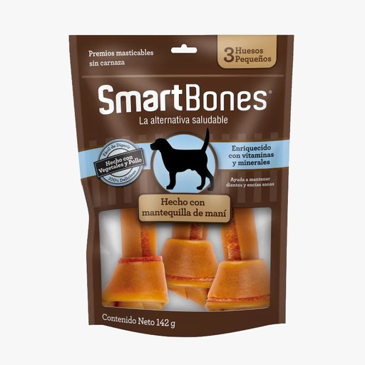 Smart Bones bolsa de 3 huesos pequeños (Sabor mantequilla de mani)