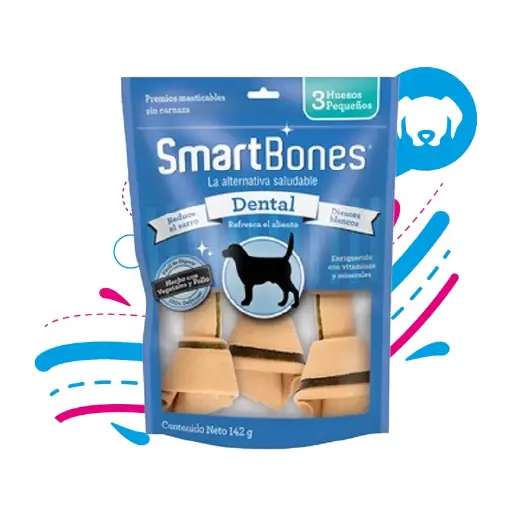 Smart Bones bolsa de 3 huesos pequeños (cuidado dental)