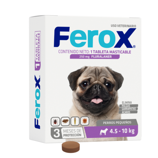 Ferox Pastilla Antipulgas (4.5-10kg) 3 Meses de Protección
