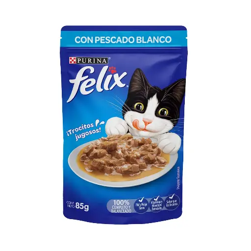 Felix Sobres de Comida Húmeda para Gato (Pescado Blanco)
