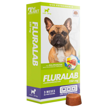 Fluralab pastilla antipulgas para perro 4.5-10kg 3 meses de protección