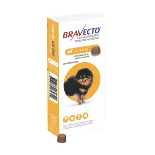 Bravecto pastilla antipulgas para perros de 2-4.5kg (3 meses de protección)