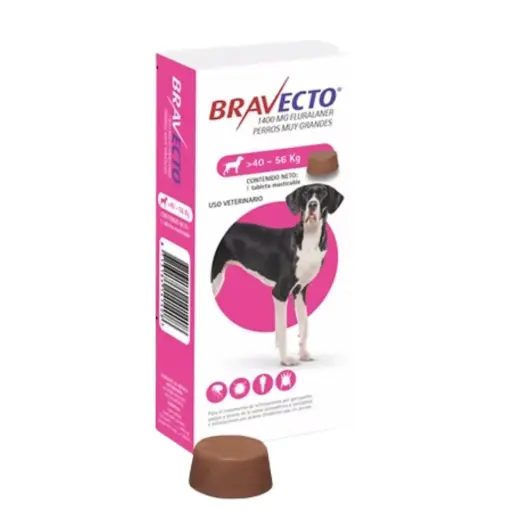 Bravecto pastilla antipulgas para perros de 40-56kg (3 meses de protección)