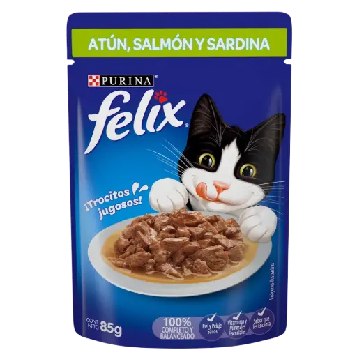 Felix comida humeda atún, salmon y sardina 